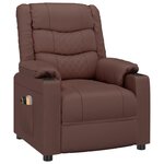 vidaXL Fauteuil de massage électrique Marron Similicuir