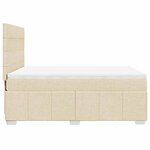 vidaXL Sommier à lattes de lit avec matelas Crème 140x190 cm Tissu