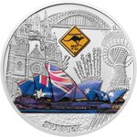 Pièce de monnaie en Argent 5 Dollars g 93.3 (3 oz) Millésime 2025 Journey Around the World SYDNEY
