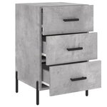 vidaXL Table de chevet gris béton 40x40x66 cm bois d'ingénierie