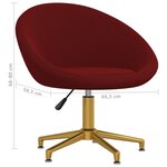 vidaXL Chaises à manger lot de 4 Rouge bordeaux Velours