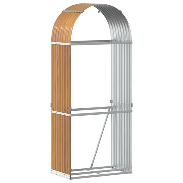 vidaXL Porte-bûches aspect bois 80x45x190 cm acier galvanisé