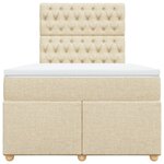 vidaXL Sommier à lattes de lit avec matelas crème 120x190 cm tissu