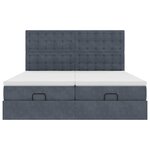 vidaXL Cadre de lit ottoman avec matelas gris foncé 200x200 cm velours