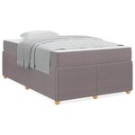 vidaXL Cadre de lit avec matelas avec matelas Taupe 120 x 200 cm tissu