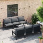 vidaXL Ensemble de canapé de jardin 7 Pièces Anthracite Acier & Tissu
