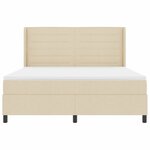 vidaXL Lit à ressort LED avec matelas Crème 180 x 200 cm tissu