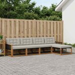 vidaXL Ensemble de canapés d'extérieur 5 Pièces Naturel et gris clair
