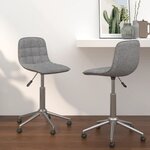 vidaXL Chaises pivotantes à manger lot de 2 gris clair tissu