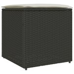 vidaXL Coffre de rangement Noir 50x50x50 cm en Poly Rattan