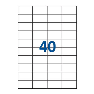 Lot de 1000 Planches étiquettes autocollantes blanches sur feuille A4 : 52 5 x 29 7 mm (40 étiquettes)