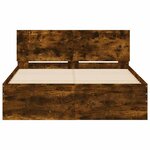 vidaXL Cadre de lit avec tête de lit et LED chêne fumé 120x200 cm
