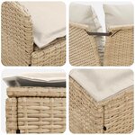 vidaXL Sofa de jardin avec accoudoirs et sofa d'angle 2 Pièce Rotin PE
