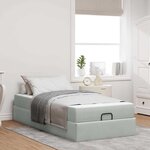 vidaXL Cadre de lit avec matelas Gris clair 100 x 200 cm Velours