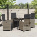 vidaXL Ensemble de salle à manger pour jardin 5 Pièces Gris polyrotin