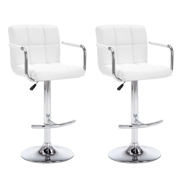 vidaXL Tabourets de bar lot de 2 blanc similicuir