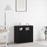 Buffet vidaXL avec lumières LED  Chêne noir  80x35x75 cm  Bois d'ingénierie