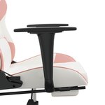 vidaXL Chaise de jeu de massage avec repose-pied Blanc&Rose Similicuir