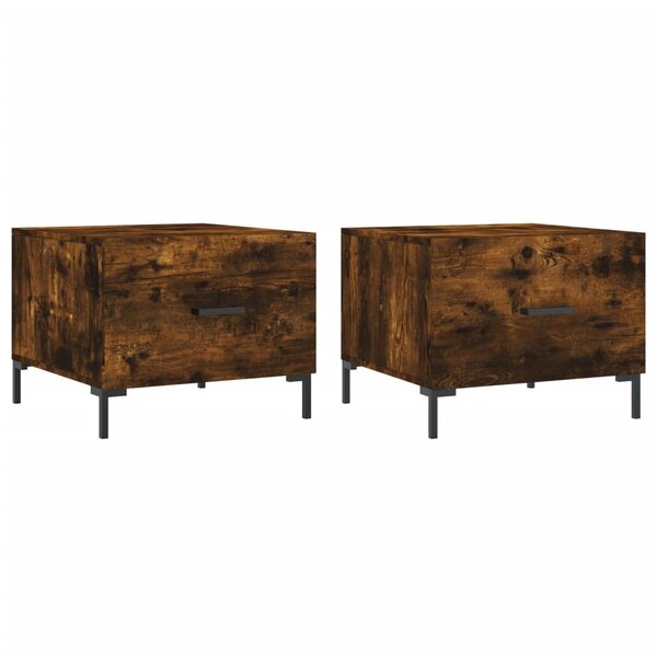 vidaXL Tables basses 2 Pièces chêne fumé 50x50x40 cm bois d'ingénierie