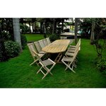 Le Morotai : SALON DE JARDIN EN TECK MASSIF : plateau 10-12 PERSONNES table ovale et 8 chaises