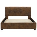 vidaXL Cadre de lit Marron Similicuir daim 100x200 cm