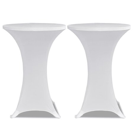 vidaXL Housses élastiques de table Ø 60 cm Blanc 2 Pièces