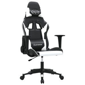 vidaXL Chaise de jeu Noir et blanc Similicuir