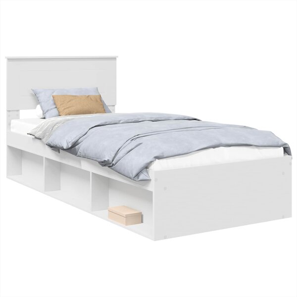 vidaXL Cadre de lit Blanc 90 x 200 cm Bois d'ingénierie