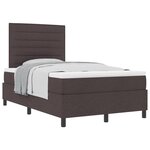 vidaXL Lit à ressorts avec matelas Marron foncé 120 x 190 cm tissu