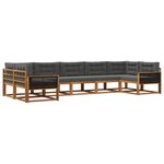 vidaXL Ensemble de canapés d'extérieur 7 Pièces Naturel et Anthracite