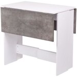 Table a manger pliable VARDA - En panneaux de particules avec décor papier - Blanc et imitation ciment