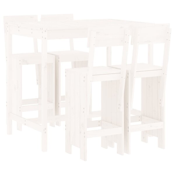 vidaXL Ensemble de bar de jardin 5 Pièces blanc bois massif de pin