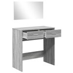 vidaXL Coiffeuse avec miroir sonoma gris 80x39x80 cm