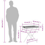 vidaXL Table à plateau pliable gris 65x40x75 cm résine tressée
