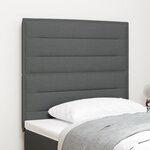 vidaXL Tête de lit Design Lignes Gris foncé 90 cm Tissu