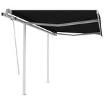 vidaXL Auvent manuel rétractable avec poteaux 3 5x2 5 m Anthracite
