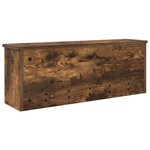 vidaXL Porte-manteau mural avec étagère Montage mural avec stockage avec porte Chêne fumé 80 x 20 x 30 cm