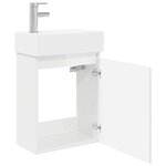 vidaXL Meuble de salle de bain avec robinet Blanc brillant