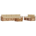 vidaXL Ensemble de canapés d'extérieur 7 Pièces Naturel et Beige