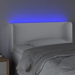 vidaXL Tête de lit à LED Blanc 103x16x78/88 cm Similicuir
