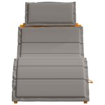 Chaises longues vidaXL avec coussins (2 Pièces) - Gris foncé  en bois d'acacia massif