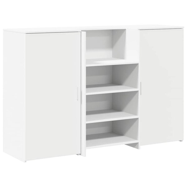 vidaXL Bureau de réception blanc 155x50x103 5 cm bois d'ingénierie