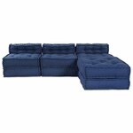 vidaXL Canapé modulaire 4 Pièces Indigo tissu