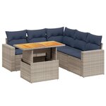 vidaXL Salon de jardin 6 Pièces avec coussins gris résine tressée