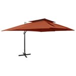 vidaXL Parasol de jardin déporté avec double plateau en terre cuite 400 x 300 cm