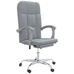 vidaXL Fauteuil inclinable de bureau Gris clair Tissu