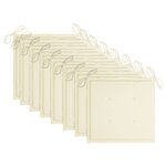 vidaXL Chaises de jardin lot de 8 avec coussins crème Bois teck massif