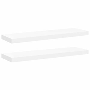 vidaXL Étagères murales flottantes 2 Pièces blanc 80x23 5x3 8 cm MDF