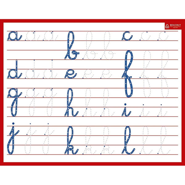 Ardoise effaçable - 2 faces - Lettres de l'alphabet - 21x26 5cm - Scolaire