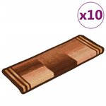 vidaXL Tapis d'escalier autoadhésifs 10 Pièces 65x21x4 cm Marron